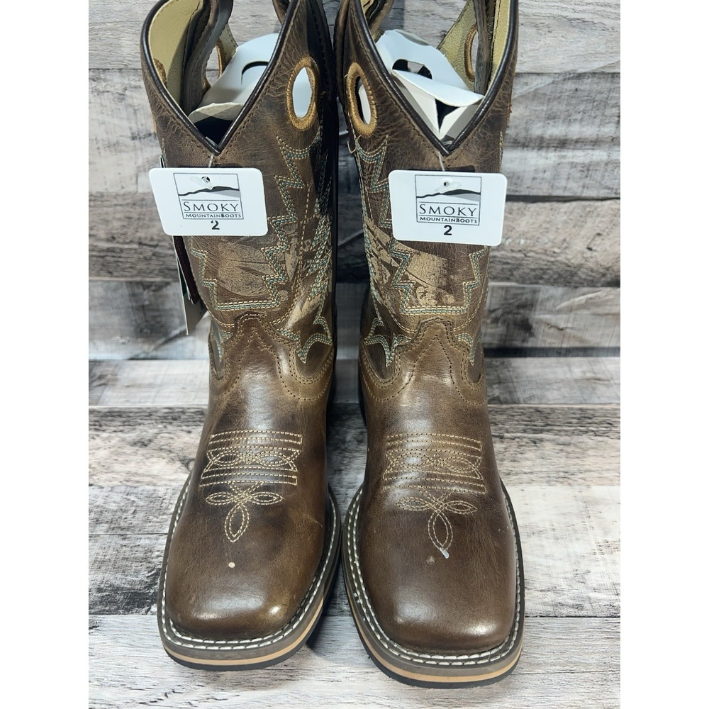 Smoky Mountain Kids Jesse Sq Toe Boots Size 2